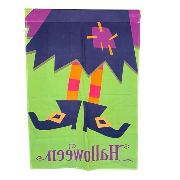 Darcie Halloween Garden Flag Colorful Halloween Witch Decor Outdoor Flag - Picture 2 of 5